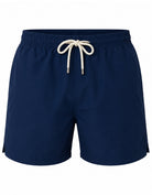 Sandbar Sustainable Swim Shorts Ghost Mannequin front view Deep blue