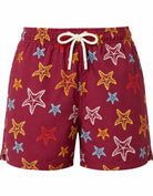 Sandbar Swimwear Ghost Manequin embroidered starfish mens swim shorts front view luxury detail