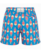 Ice Lolly Boys Swim Shorts, back view. Sustainable boys swimwear.