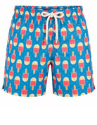Ice Lolly Boys Swim Shorts, front view. Sustainable boys swimwear ghost mannequin