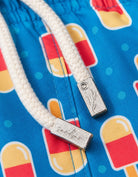 Ice Lolly Boys Swim Shorts, metal string end caps. Sustainable boys swimwear