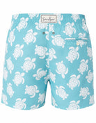Sandbar Sustainable Mens Swim Shorts Ghost Mannequin back view maldives blue turtle