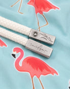 Sandbar Sustainable Mens Swim Shorts metal string end caps pink flamingo
