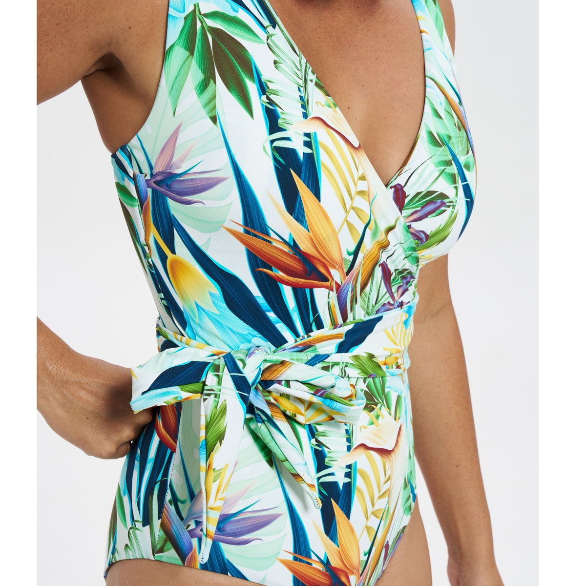 Bird Print Wrap 3-Piece Bikini Set main image 1