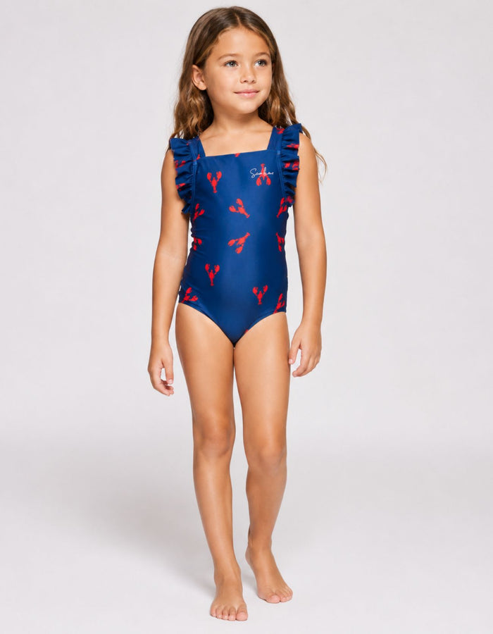 Red Lobster Girls Ruffle Swimsuit
