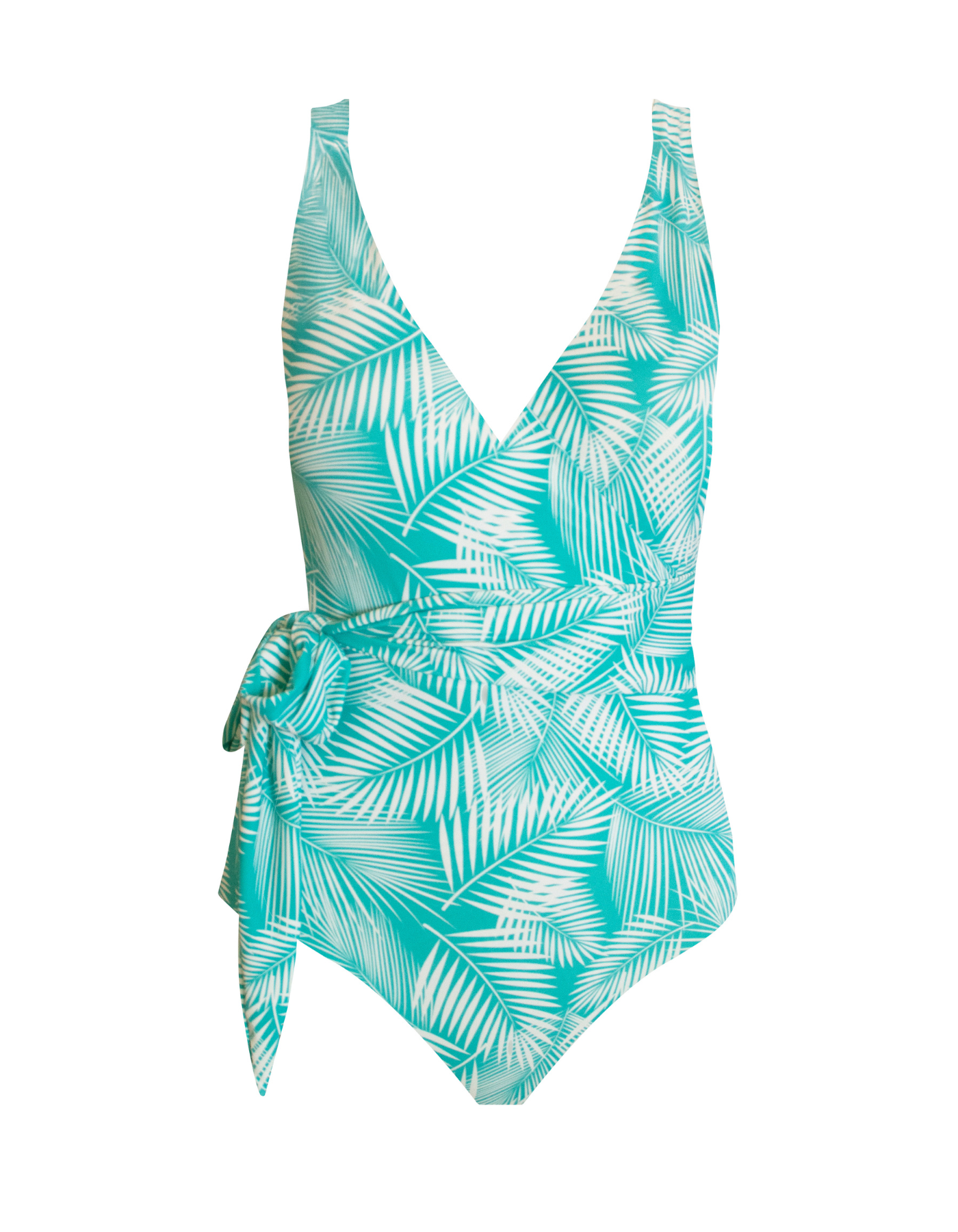 Sandbar_swimwear_Womens_wrap_one_piece_swim_suit_green_fern_full_coverage_breastfeeding_front
