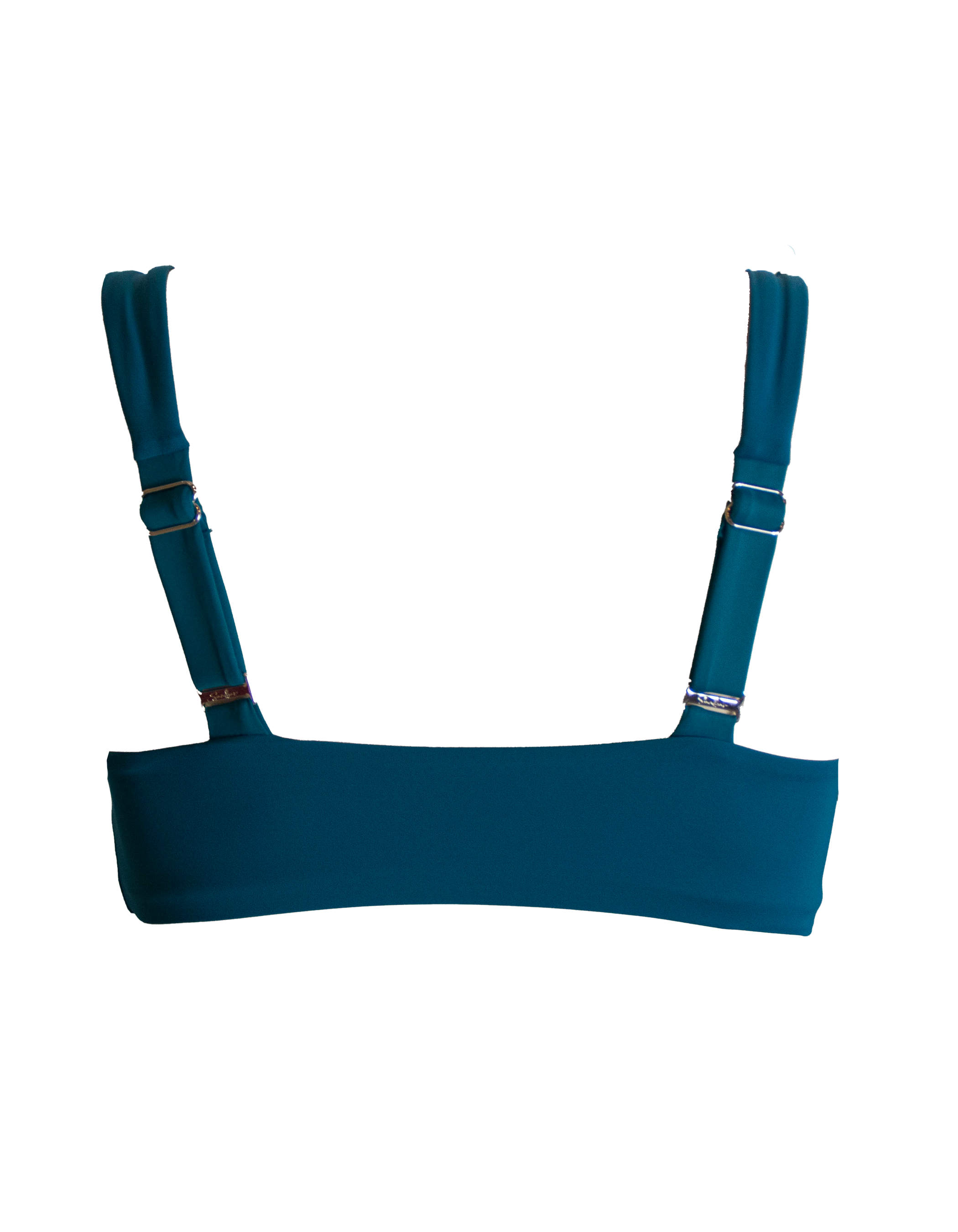 Teal Womens Tank Bikini Top, back view. Sustainable womens swimwear.