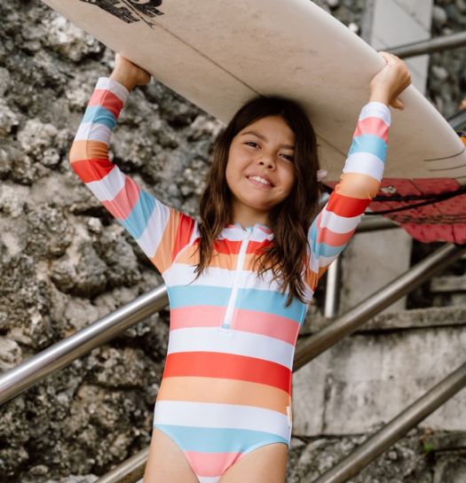 Long sleeved swimsuits matching family swimwear by Sandbar