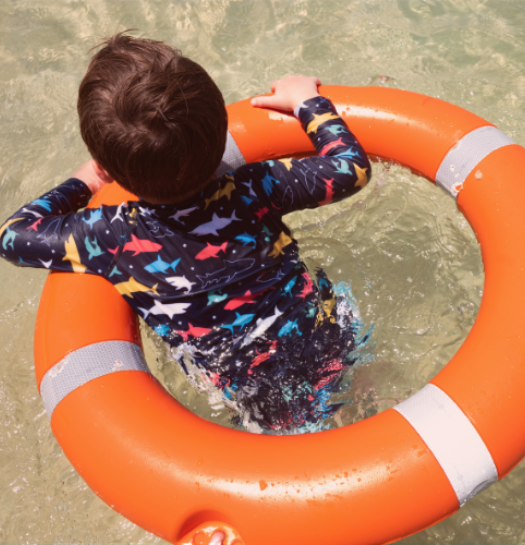 Rash guards matching family swimwear by Sandbar