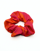 Aperol Palm Scrunchie, front view. Recycled hair scrunchie.