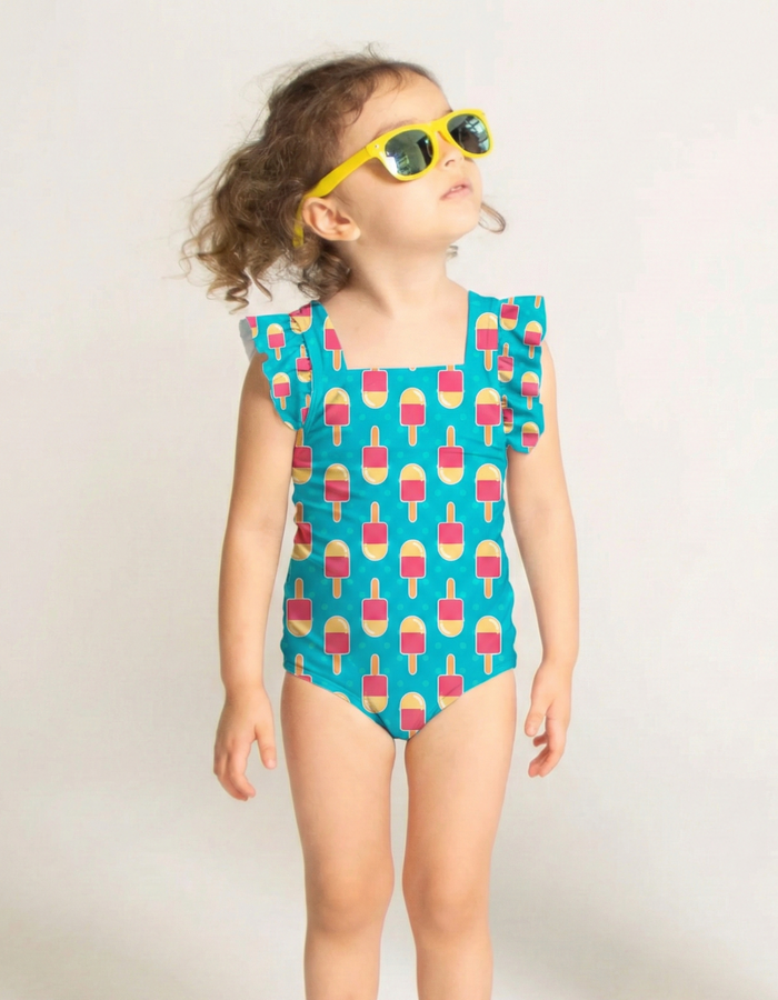 Ice Lolly Girls Ruffle Swimsuit