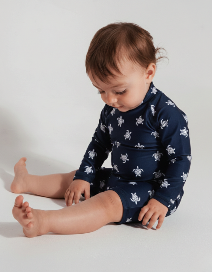 Navy Turtle Baby Swimsuit