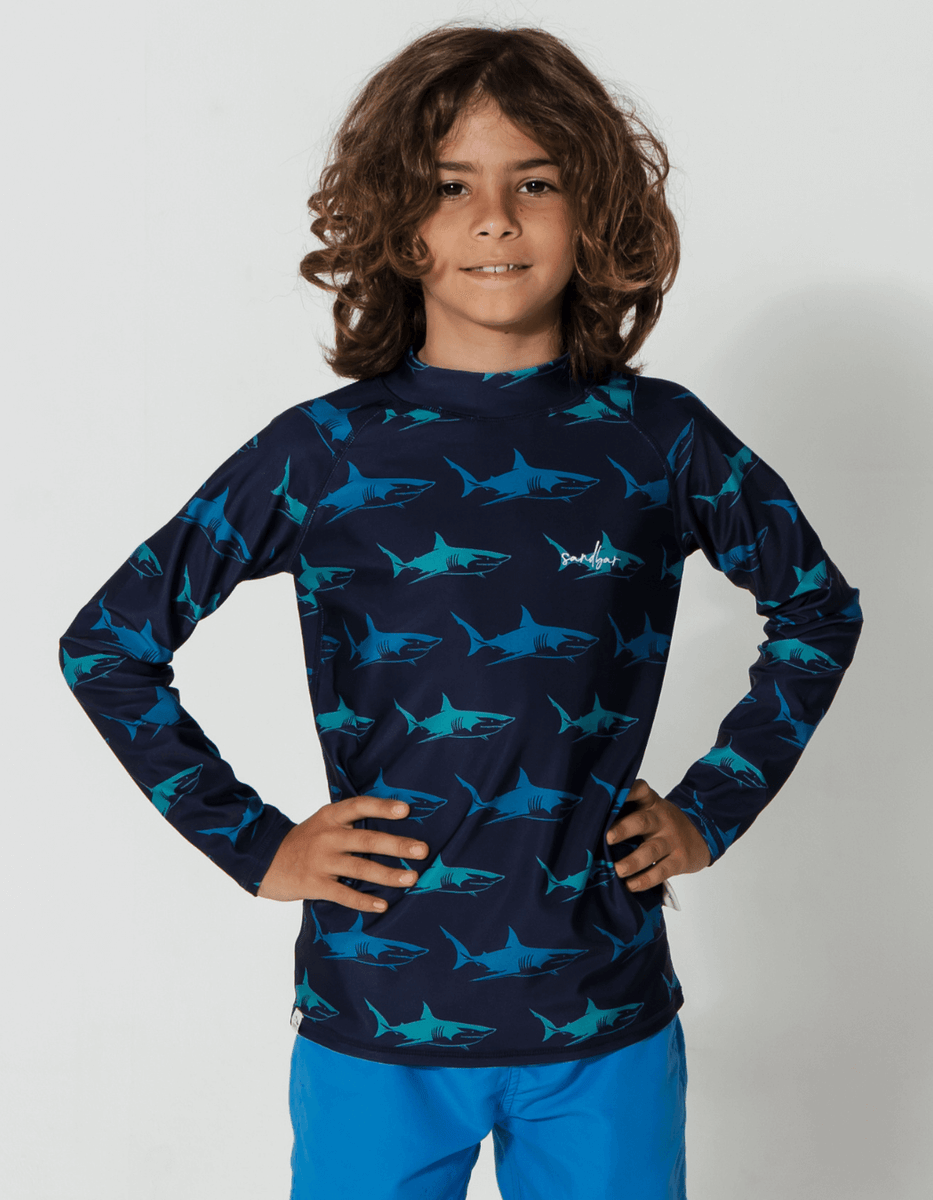 Blue Shark Rash Guard | Sandbar – Sandbar