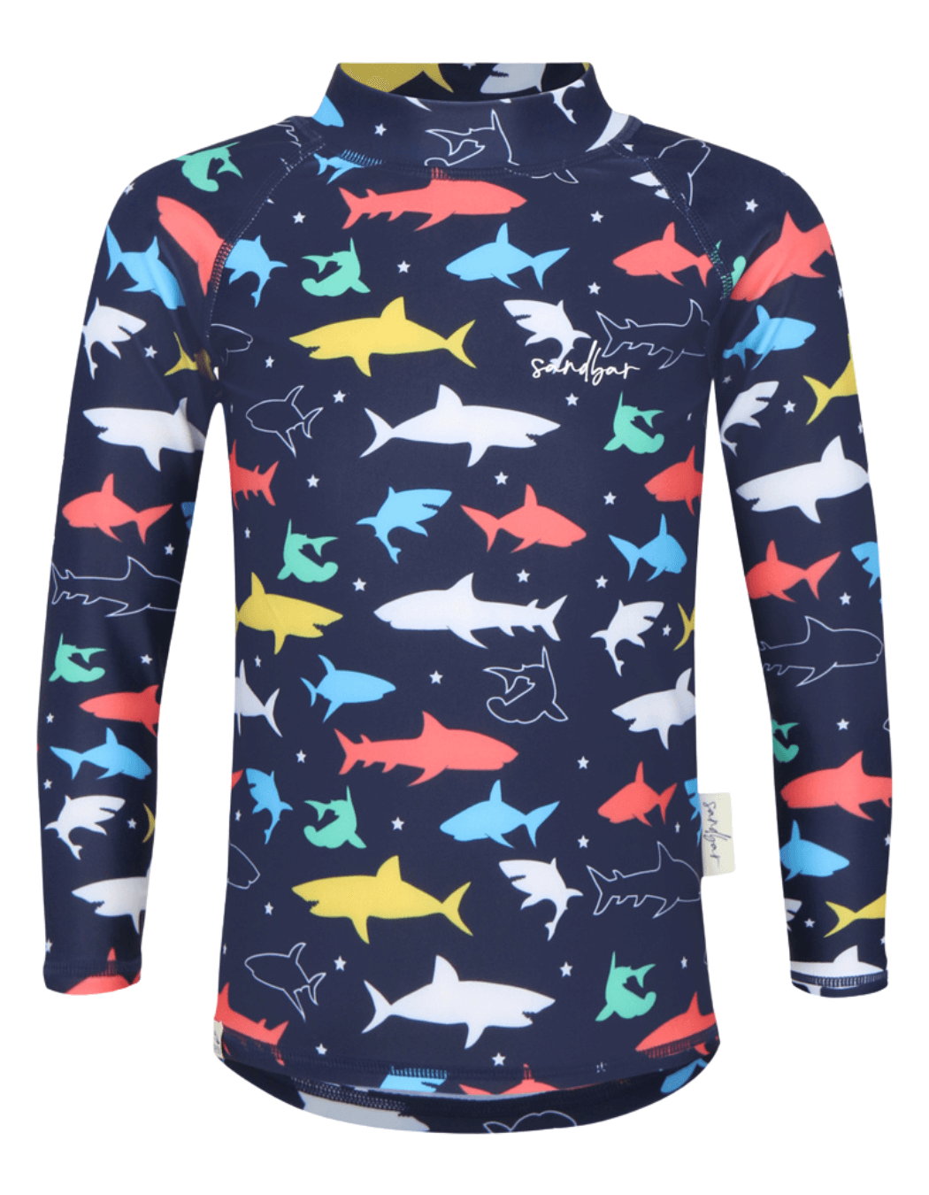 Sandbar_swimwear_coloured_shark_rash_guard
