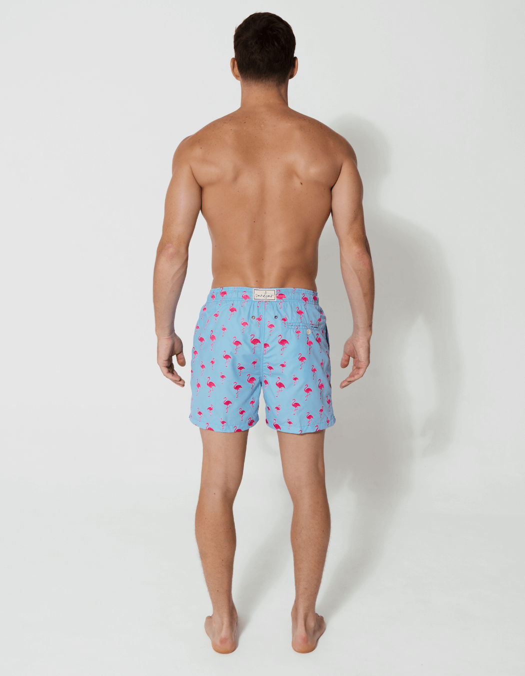 Sandbar_father_and_son_swim_shorts_embroidered_flamingo