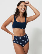 Sandbar_swimwear_high_waist_bikini_eco_recycled_tank_top_bikini_reversible_blue_turtle