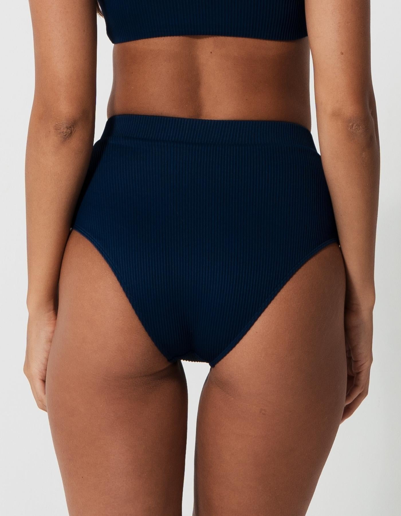 Sandbar_swimwear_family_matching_padded_ribbed_tank_top_bikini_high_wasist_swimsuit_eco_recycled_dark_blue_navy_blue_ocean_blue_marine_blue