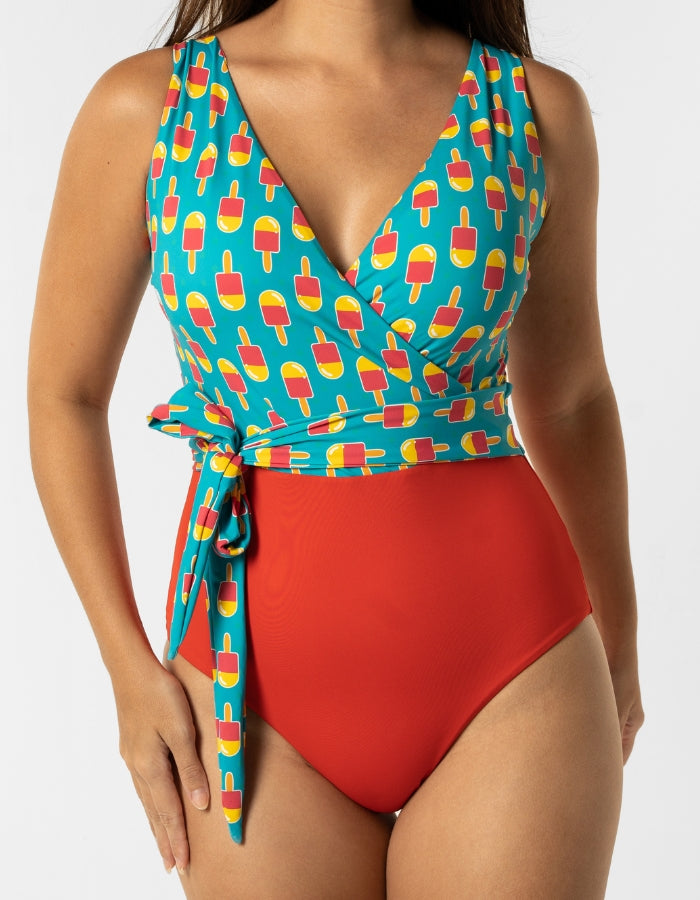 Womens_wrap_one_piece_swim_suit_ice_lolly_full_coverage_breastfeeding