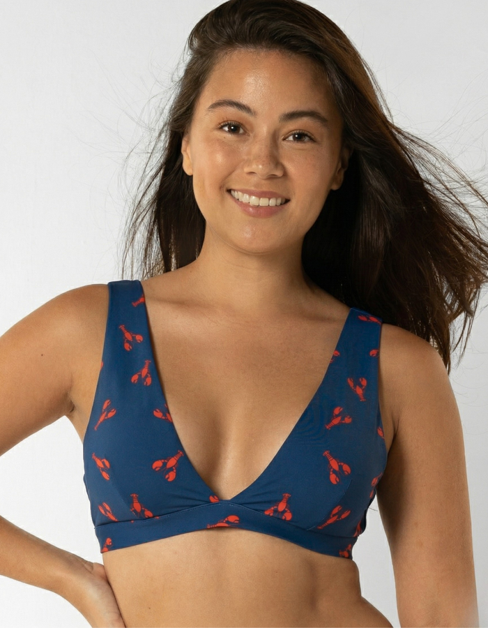 Dune – Royal Red Lobster Womens Plunge Bikini Top