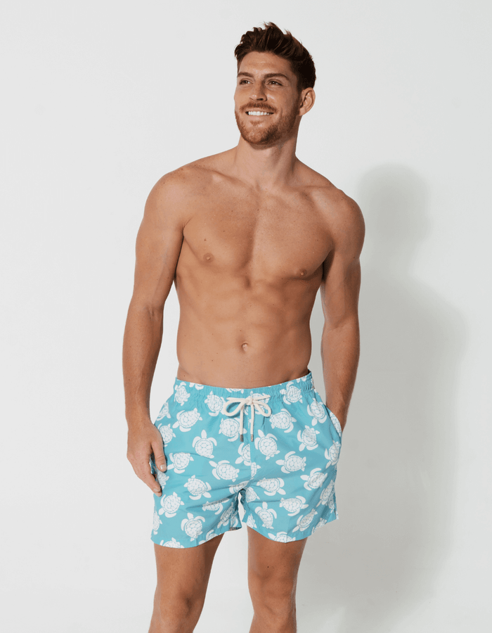 Maldives Blue Turtle Mens Swim Shorts