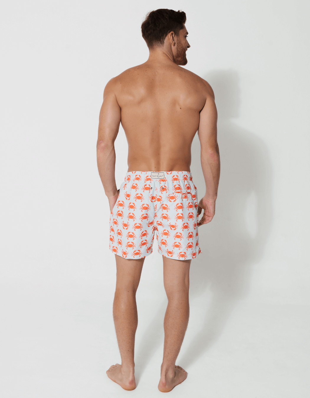 Sandbar_father_and_son_swim_shorts_peach_crab