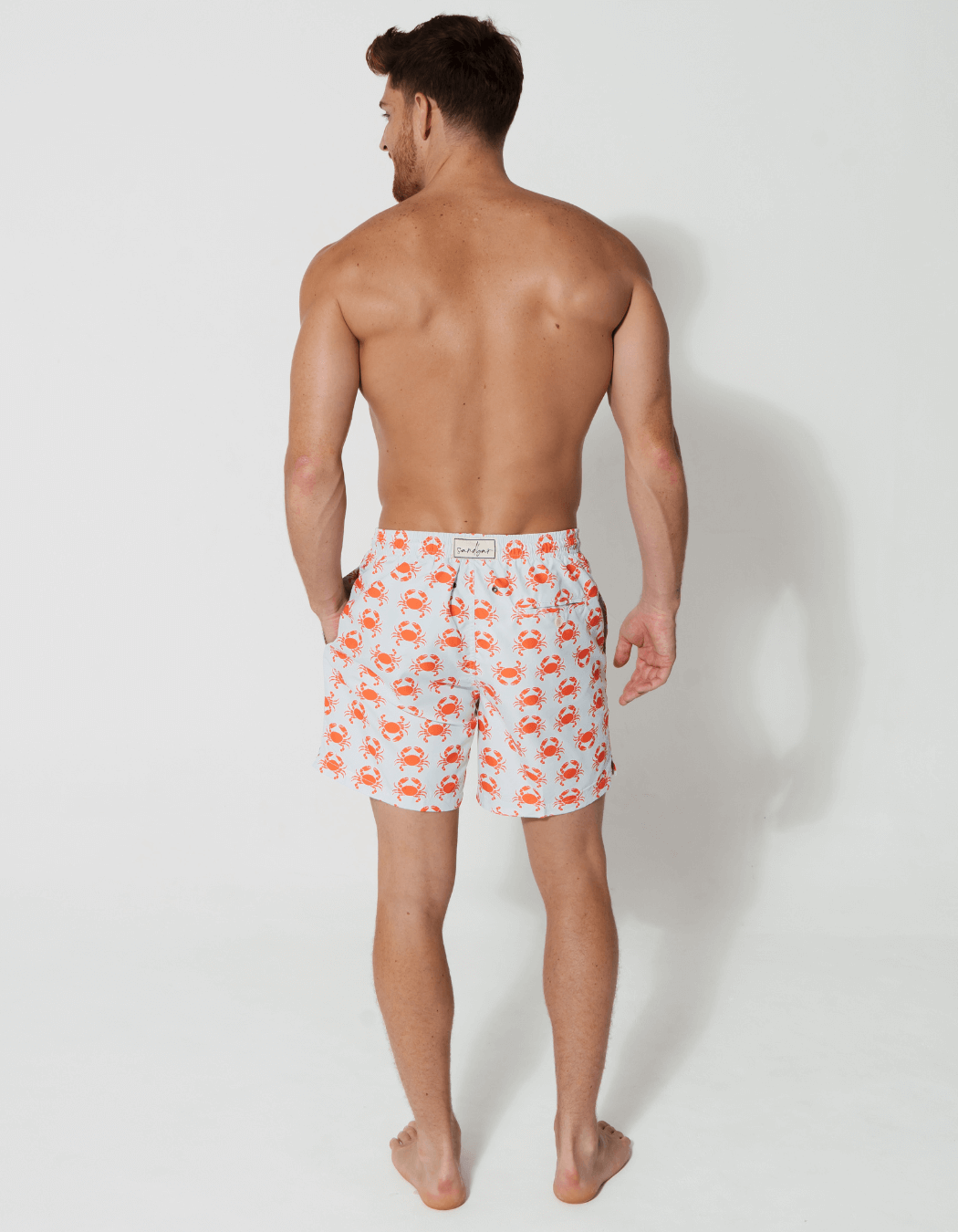 Sandbar_father_and_son_swim_shorts_peach_crab