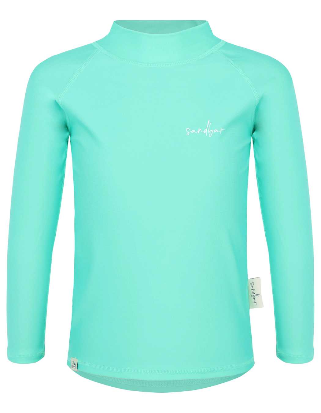 Sandbar_swimwear_ turquoise_rash_guard